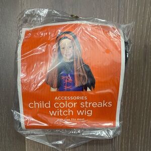 Hyde and Eek child color streaks witch wig. NWT orange/black